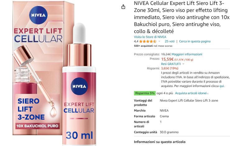 nivea antirughe prodotti sconto offerte primavera amazon bellezza