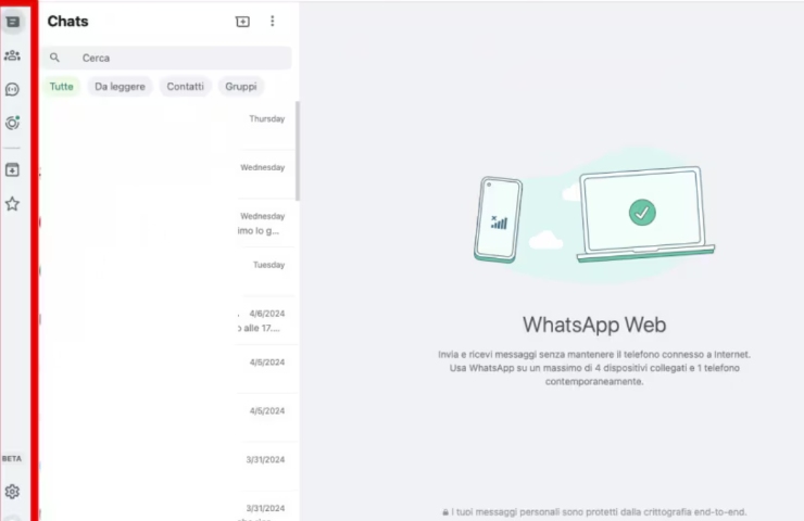 Novità WhatsApp Web aggiornamento