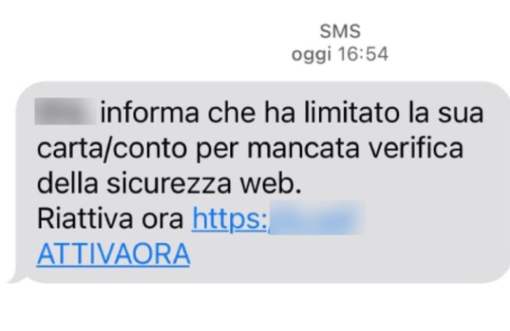 Messaggio trasmissione tv truffa sms